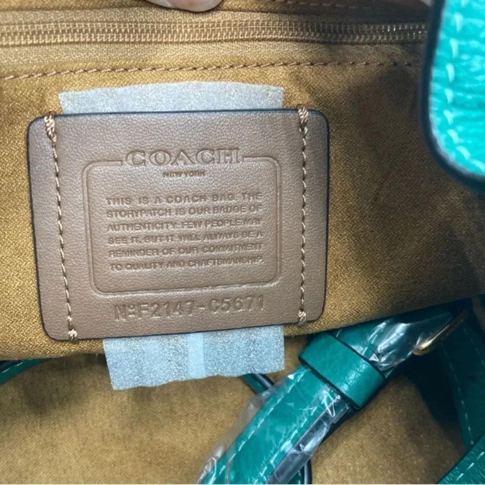 Coach Limited SET Shoulder & Crossbody Purse, Bag With Melon Slice Charm Leather